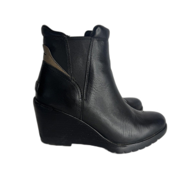 Sorel after hours Black Waterproof Leather Chelsea ankle boots size 8 ladies - Picture 5 of 10